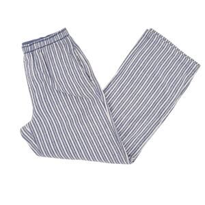 Happily Grey blue & white Pajama lounge Pants women's SMALL ticking stripes